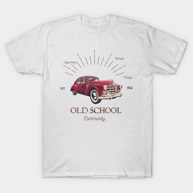 Vintage old cars & old school car T-Shirt by ohsheep